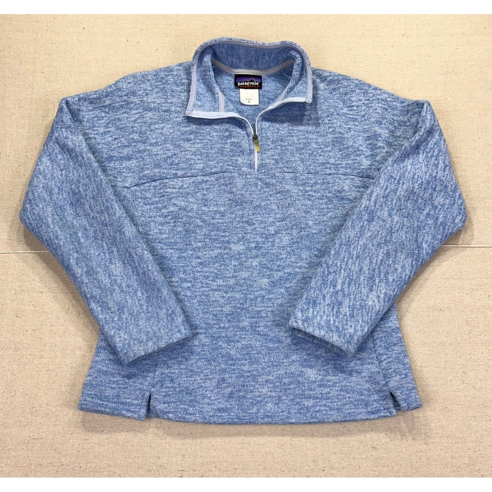 Patagonia Synchilla Fleece Pullover Women's XL Blue Marl Heather Quarter Zip
